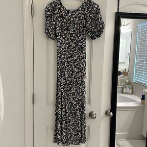 Dark navy floral maxi dress